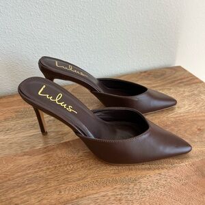 Lulu's Espresso Brown Pointed Toe Mules